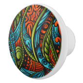 Bouton De Porte En Céramique Papier peint ethnique abstrait (Droite)