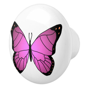 Bouton De Porte En Céramique Papillon
