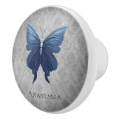 Bouton De Porte En Céramique Papillon à bijoux bleu (Droite)
