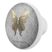 Bouton De Porte En Céramique Papillon à bijoux en or (Droite)