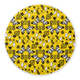 Bouton De Porte En Céramique Papillon art populaire scandinave