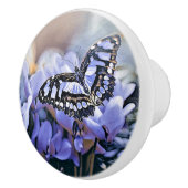 Bouton De Porte En Céramique Papillon bleu (Droite)