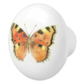 Bouton De Porte En Céramique Papillon d'aquarelle orange (Droite)