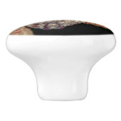 Bouton De Porte En Céramique Papillon de hibou Brown  (Côté)