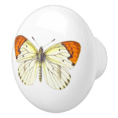 Bouton De Porte En Céramique Papillon jaune et orange (Droite)