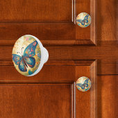 Bouton De Porte En Céramique Papillon lunaire