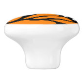 Bouton De Porte En Céramique Papillon Monarque Abstrait Aile Orange Noir Blanc (Côté)