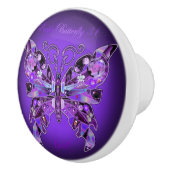 Bouton De Porte En Céramique Papillon pourpre 31 (Droite)