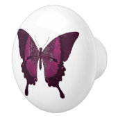 Bouton De Porte En Céramique Papillon rose et violet (Droite)