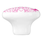 Bouton De Porte En Céramique Papillon rose n blanc (Côté)