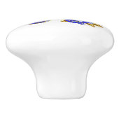 Bouton De Porte En Céramique Papillon saphir à fleurs (Côté)