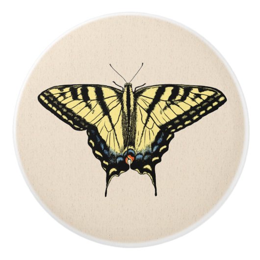 Bouton De Porte En Céramique Papillon Southwestern jaune Swallowtail (Devant)