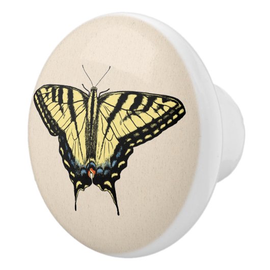 Bouton De Porte En Céramique Papillon Southwestern jaune Swallowtail (Droite)