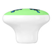 Bouton De Porte En Céramique Papillon Swallowtail en vert, turquoise et noir (Côté)