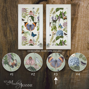 Bouton De Porte En Céramique Papillon végétal Vintage Cottage Sage 3