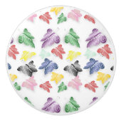 Bouton De Porte En Céramique Papillons (Devant)