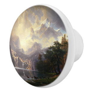 Bouton De Porte En Céramique Parmi la Sierra Nevada, Californie, Bierstadt Art