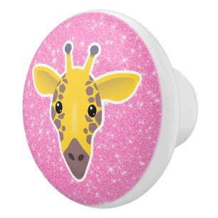 Bouton De Porte En Céramique Parties scintillant de girafe