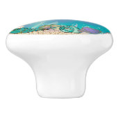 Bouton De Porte En Céramique Parties scintillant d'or Sirène tenant Starfish Mi (Côté)