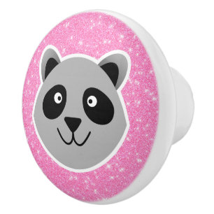 Bouton De Porte En Céramique Parties scintillant Raccoon