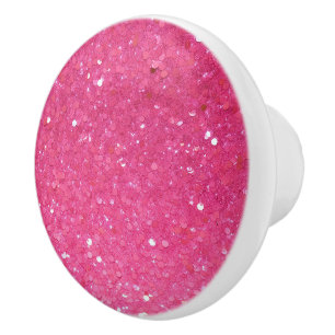 Bouton De Porte En Céramique Parties scintillant rose vif