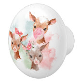 Bouton De Porte En Céramique Pastel Baby Chèvres (Droite)
