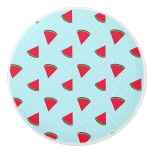 Bouton De Porte En Céramique Pastèque Bleu Fun Été Fruit