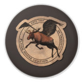 Bouton De Porte En Céramique Patch Flying Moose Aviation (Devant)