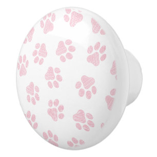 Bouton De Porte En Céramique Pâtes de chien, Pâtes de chien, Bébé Pâtes roses