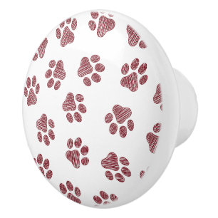 Bouton De Porte En Céramique Patrouilles de Doodle, Paws de Chien, Paws De Bour