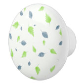 Bouton De Porte En Céramique Pattern Blue & Green Leaves (Droite)