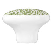 Bouton De Porte En Céramique Pattern of green leafy branches  (Côté)