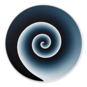 Bouton De Porte En Céramique Patters bleus