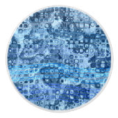 Bouton De Porte En Céramique Patters d'Ocean Blue Abstract (Devant)