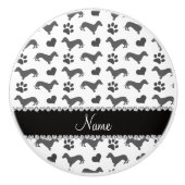 Bouton De Porte En Céramique Pattes grises nommées faites sur commande de (Devant)