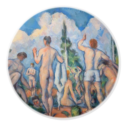 Bouton De Porte En Céramique Paul Cezanne - Bathers (Devant)