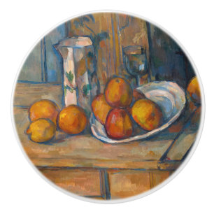 Bouton De Porte En Céramique Paul Cezanne - Nature morte avec pot à lait et fru