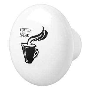 Bouton De Porte En Céramique Pause café