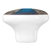 Bouton De Porte En Céramique Peacock bleu antique (Côté)