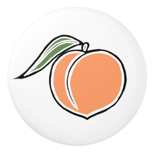 Bouton De Porte En Céramique Pêche (Devant)