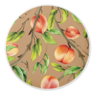 Bouton De Porte En Céramique Pêche sur l'arbre