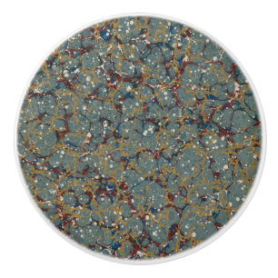 Bouton De Porte En Céramique Peinture Abstraite Marbrée