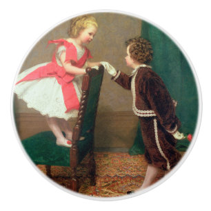 Bouton De Porte En Céramique Peinture classique vintage d'enfants victoriens