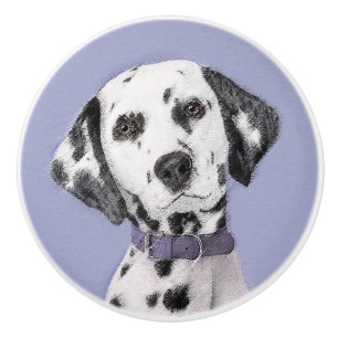 Bouton De Porte En Céramique Peinture Dalmatienne - Cute Original Chien Art