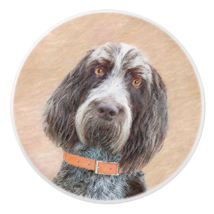 Bouton De Porte En Céramique Peinture de Spinone Italiano - Joli Art Original d