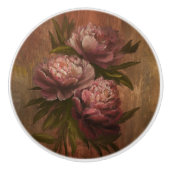 Bouton De Porte En Céramique Peonies (Devant)