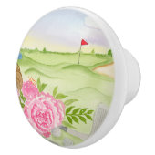 Bouton De Porte En Céramique  Peonies On Golf Course (Droite)