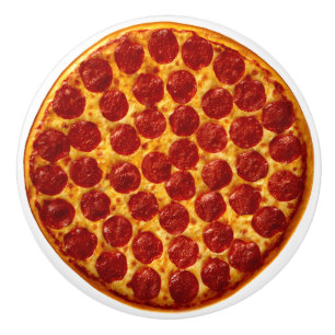 Bouton De Porte En Céramique Pepperoni Pizza