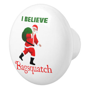Bouton De Porte En Céramique Père Noël - Bagsquatch