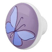 Bouton De Porte En Céramique Périwinkel Bleu Papillon Flutter Lavande (Droite)